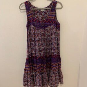 Vintage Chambeli purple boho hippie festival dress 100% cotton size large